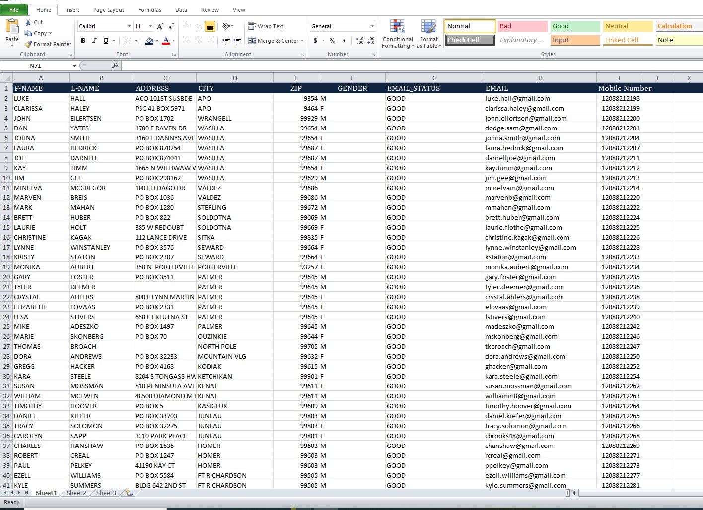 USA Email List Samples